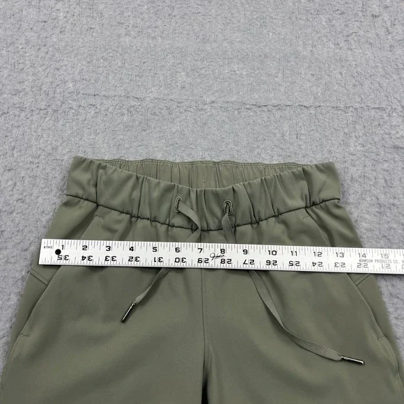 Lululemon On The Fly Pant 27" Women's 2 Green Stretch Drawcord Activewear W5BPNS - Picture 5 of 13